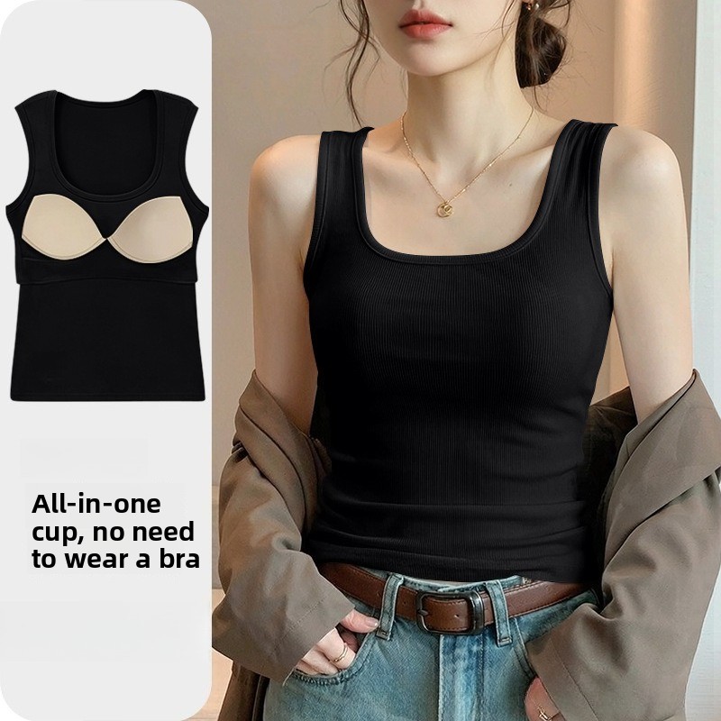 新しいシームレス内蔵ブラタンクトップ、女性用スポーツブラ＆サ - T Shirt Bra Seamless のレビューと価格