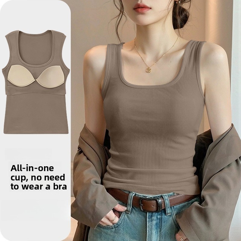 新しいシームレス内蔵ブラタンクトップ、女性用スポーツブラ＆サ - T Shirt Bra Seamless のレビューと価格