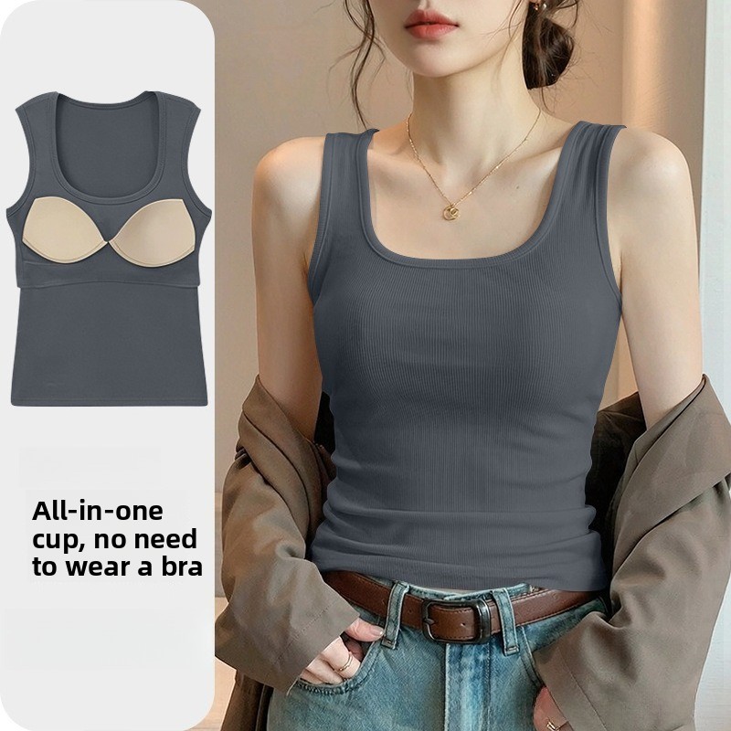 新しいシームレス内蔵ブラタンクトップ、女性用スポーツブラ＆サ - T Shirt Bra Seamless のレビューと価格
